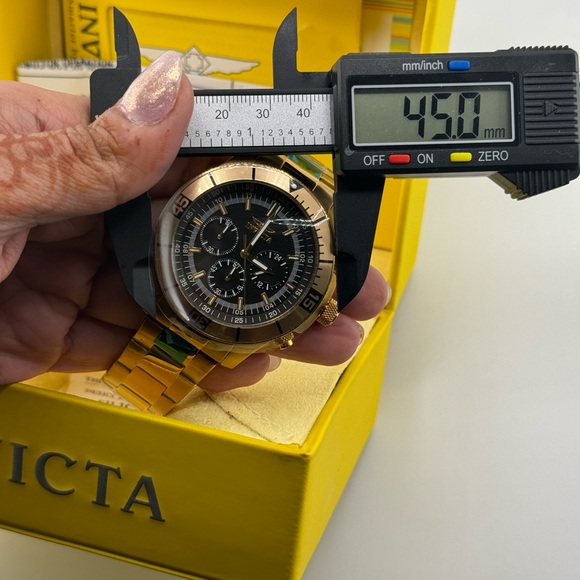 Limited edition 18k Gold Vermeil Mens Invicta Watch, best gift for men, original - Picture 3 of 8